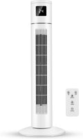 Timiyou Leiser Turmventilator mit Fernbedienung, 3 Geschwindigkeiten, 12h Timer, 60° Oszillation, Temperaturanzeige