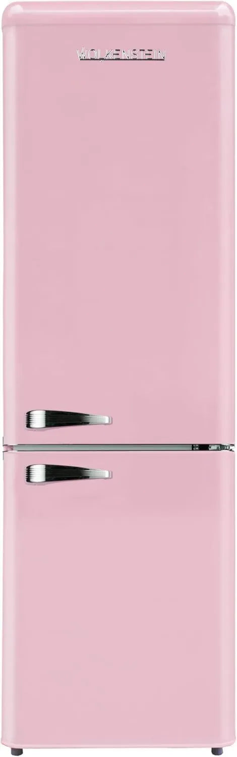 Wolkenstein Retro Kühlschrank Rosa 249l, leise, höhenverstellbar, Gefrierfach
