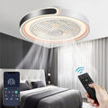 Moderner LED Deckenventilator mit Licht und Fernbedienung, leise, 6 Geschwindigkeiten, für Wohn- und Schlafzimmer, Schwarz