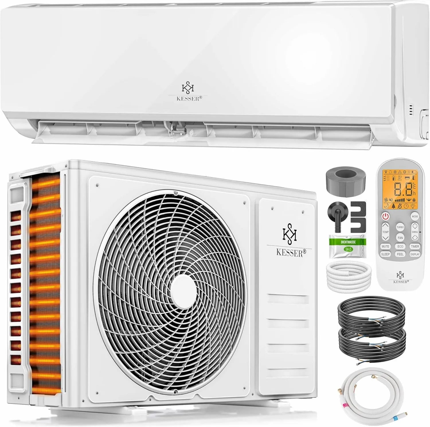 KESSER Split-Klimaanlage mit WiFi, 18000 BTU, A++ Kühlung, A+ Heizung, leise, R32, inkl. Fernbedienung und Timer