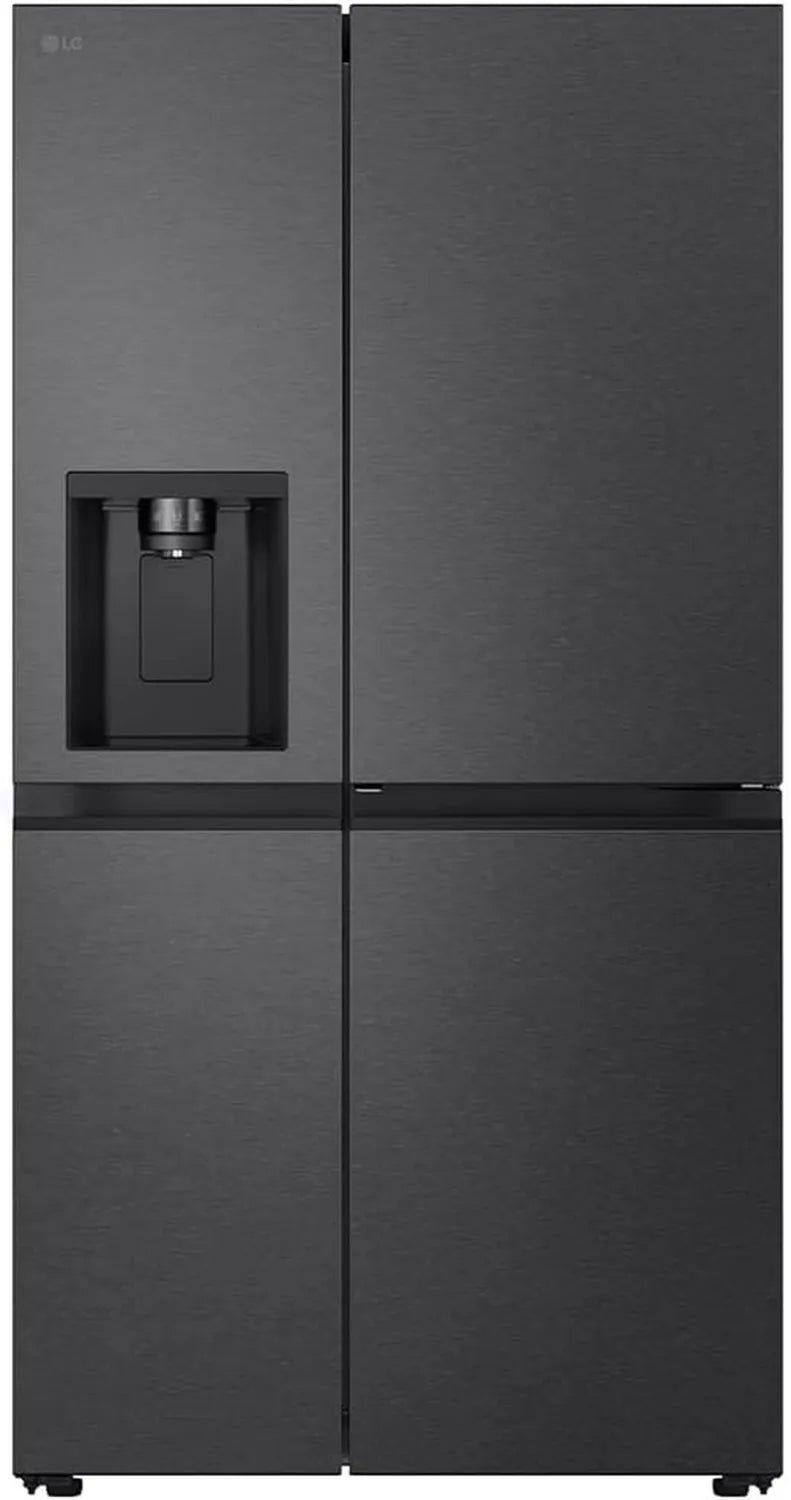 LG Side-by-Side Kühlschrank 641L, Energie E, Door-in-Door, Eis/Wasser, UVNano, No Frost, Schwarz