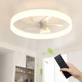Moderner Deckenventilator mit LED-Beleuchtung und Fernbedienung, 6 einstellbare Geschwindigkeiten, dimmbare Leuchte, leise für Schlafzimmer und Wohnzimmer (50 cm, Weiß)