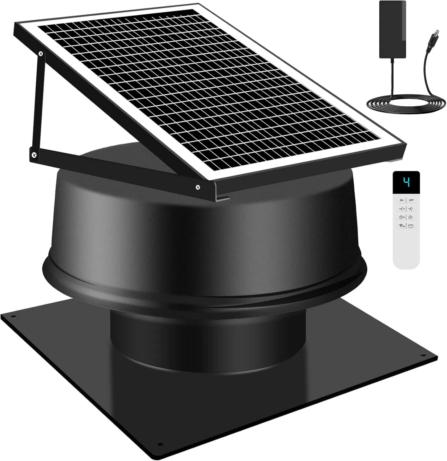 Solar-Dachventilator 42W 1300RPM mit Fernbedienung für Gewächshaus, Schuppen, Garage