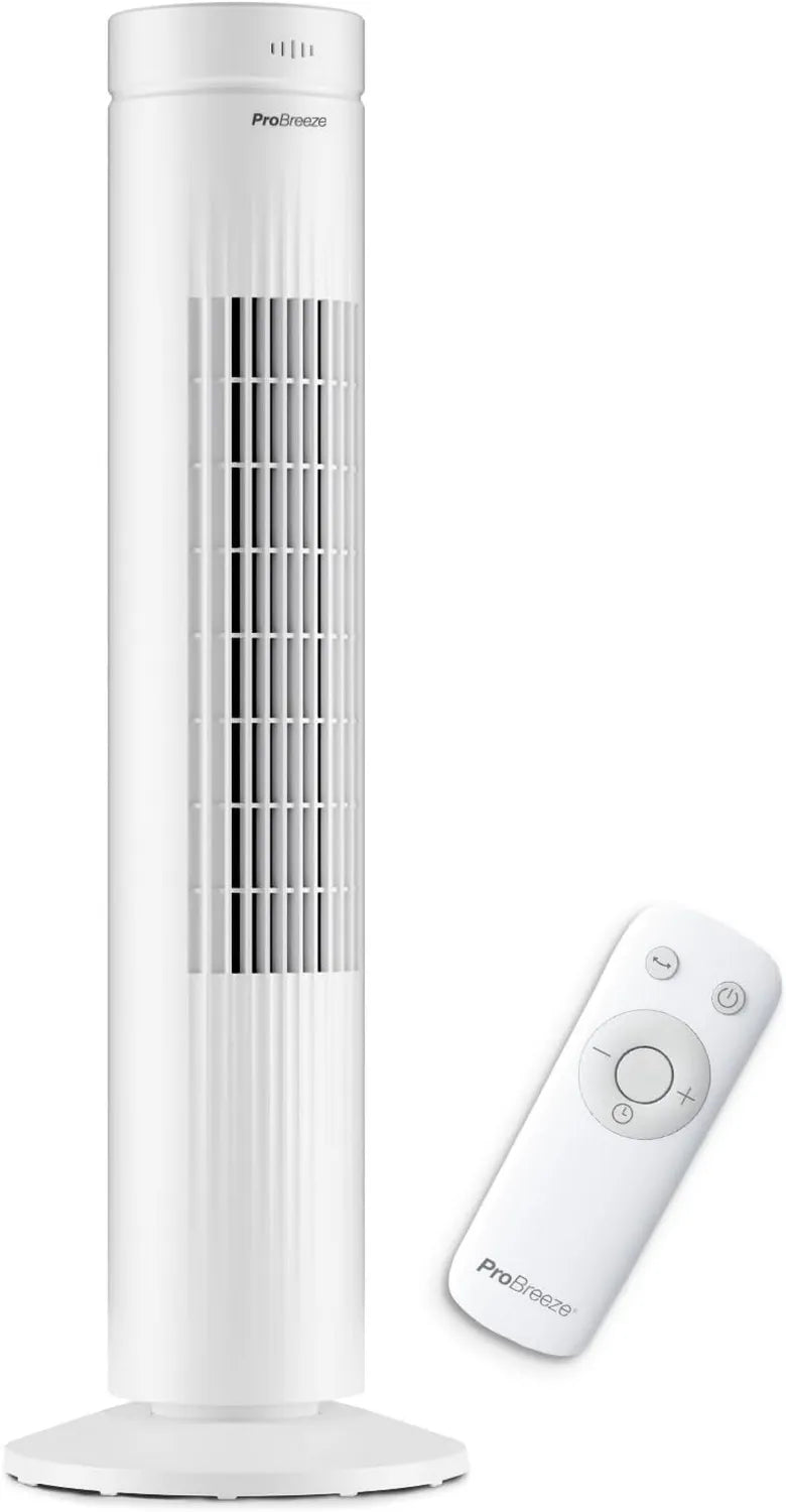 Leiser Turmventilator mit Fernbedienung und Timer, 76 cm, ideal für Schlafzimmer und Büro