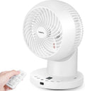 Leiser Tischventilator mit Fernbedienung und Timer, 4 Geschwindigkeiten, 70° Oszillation für Büro und Schlafzimmer, Weiß