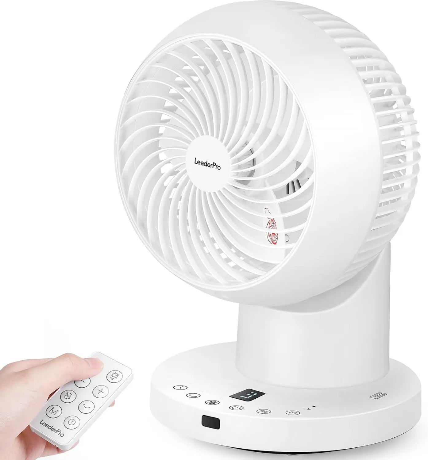 Leiser Tischventilator mit Fernbedienung und Timer, 4 Geschwindigkeiten, 70° Oszillation für Büro und Schlafzimmer, Weiß