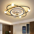Intelligenter LED-Deckenventilator mit Timer, 58cm, 48W, Schwarz, Dimmbare Beleuchtung für Wohn- und Esszimmer