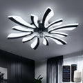 Intelligenter Deckenventilator mit Licht, leiser WiFi-Ventilator, kompatibel mit Alexa und Google Home, Steuerung per Sprachbefehl, Fernbedienung oder App, ideal für Schlafzimmer und Küche, schwarz