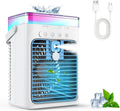 Mobiles Klimagerät, 3-in-1 Luftkühler mit 3 Geschwindigkeiten & Doppelmischmodus, 1000ml Mini-USB-Ventilator mit RGB-Beleuchtung & Timer für Zuhause und unterwegs