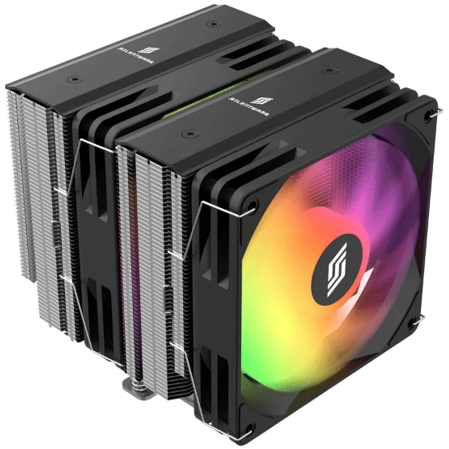 Hochleistungs-RGB-CPU-Kühler, Doppelturm-Design, 6 Kupfer-Heatpipes, Dual 120mm PWM-Lüfter, A-RGB Effekt, Unterstützt bis zu 265W TDP, Kompatibel mit Intel und AMD Sockel