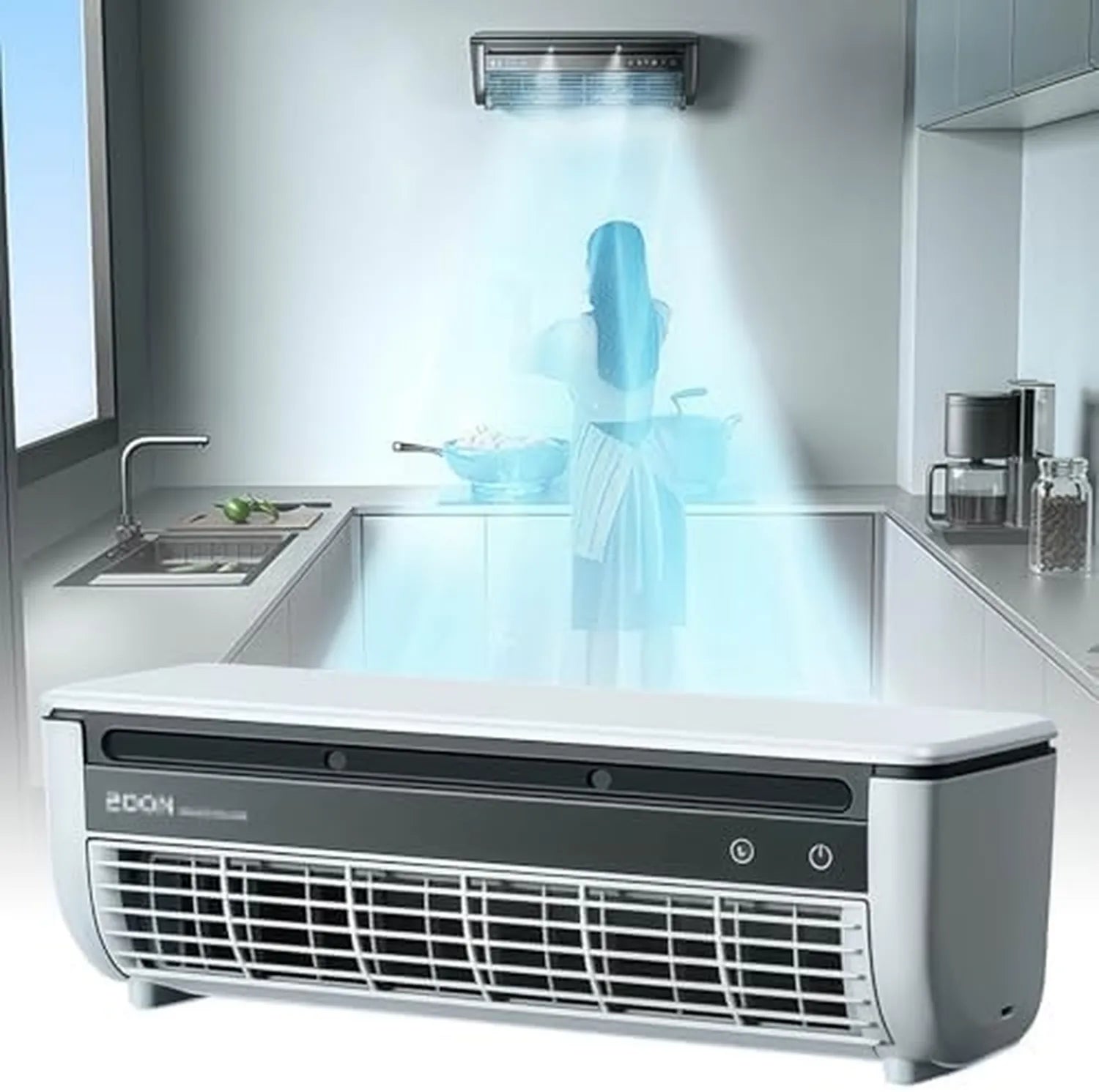 Wandmontierte tragbare Klimaanlage mit kabelloser Ladefunktion für Zuhause und Büro
