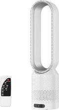 Leiser Turmventilator mit Fernbedienung und Luftreiniger, 2-in-1 Design, 8 Geschwindigkeiten, 90° Oszillation, Timer, ideal für Schlafzimmer und Büro, Weiß