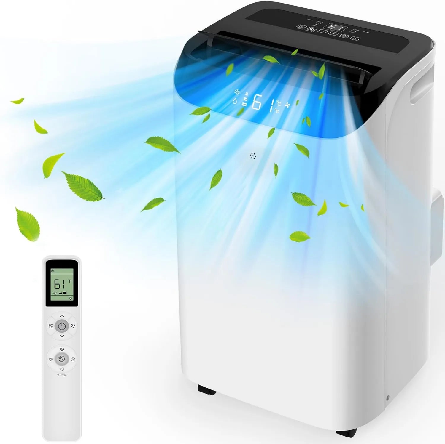 Klimaanlage 14000 BTU mit Fernbedienung, 3-in-1 Funktion: Kühlung, Ventilator, Luftentfeuchtung für Räume bis 200 m²