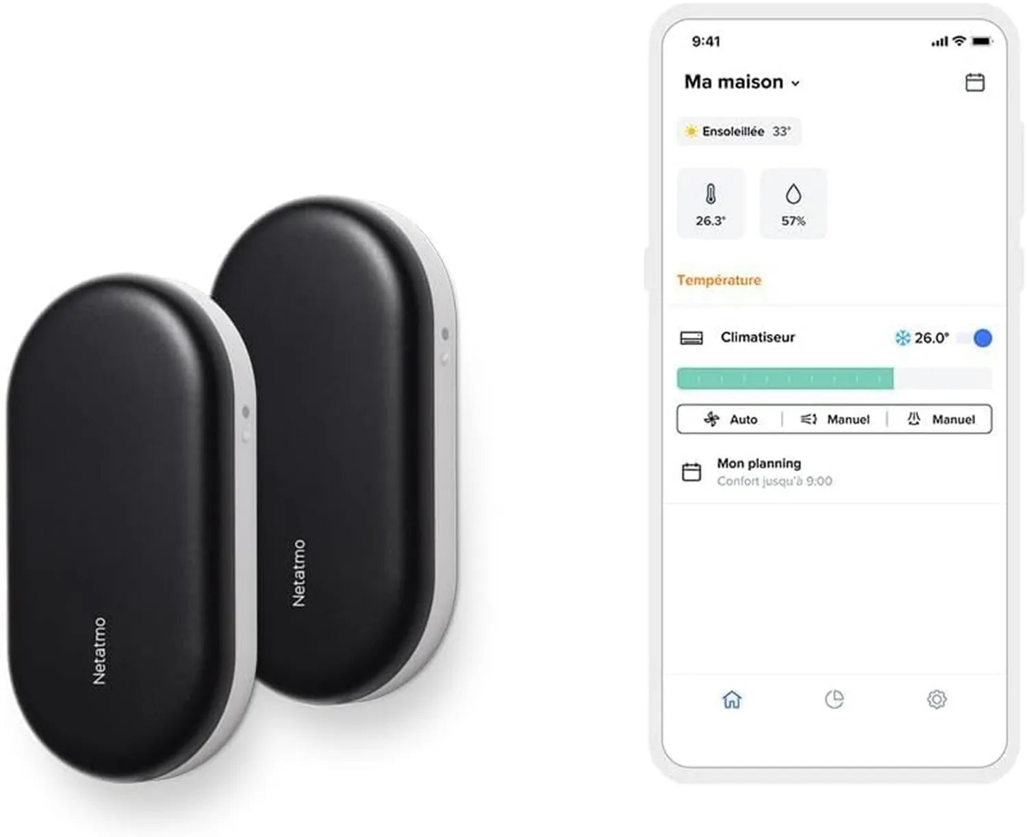 Netatmo Klimasteuerung 2er-Set, Intelligente Klimaanlagensteuerung, Kompatibel mit Klimaanlagen & Wärmepumpen, WLAN, Energieeffizient, Kompatibel mit Alexa, Google Assistant & Siri