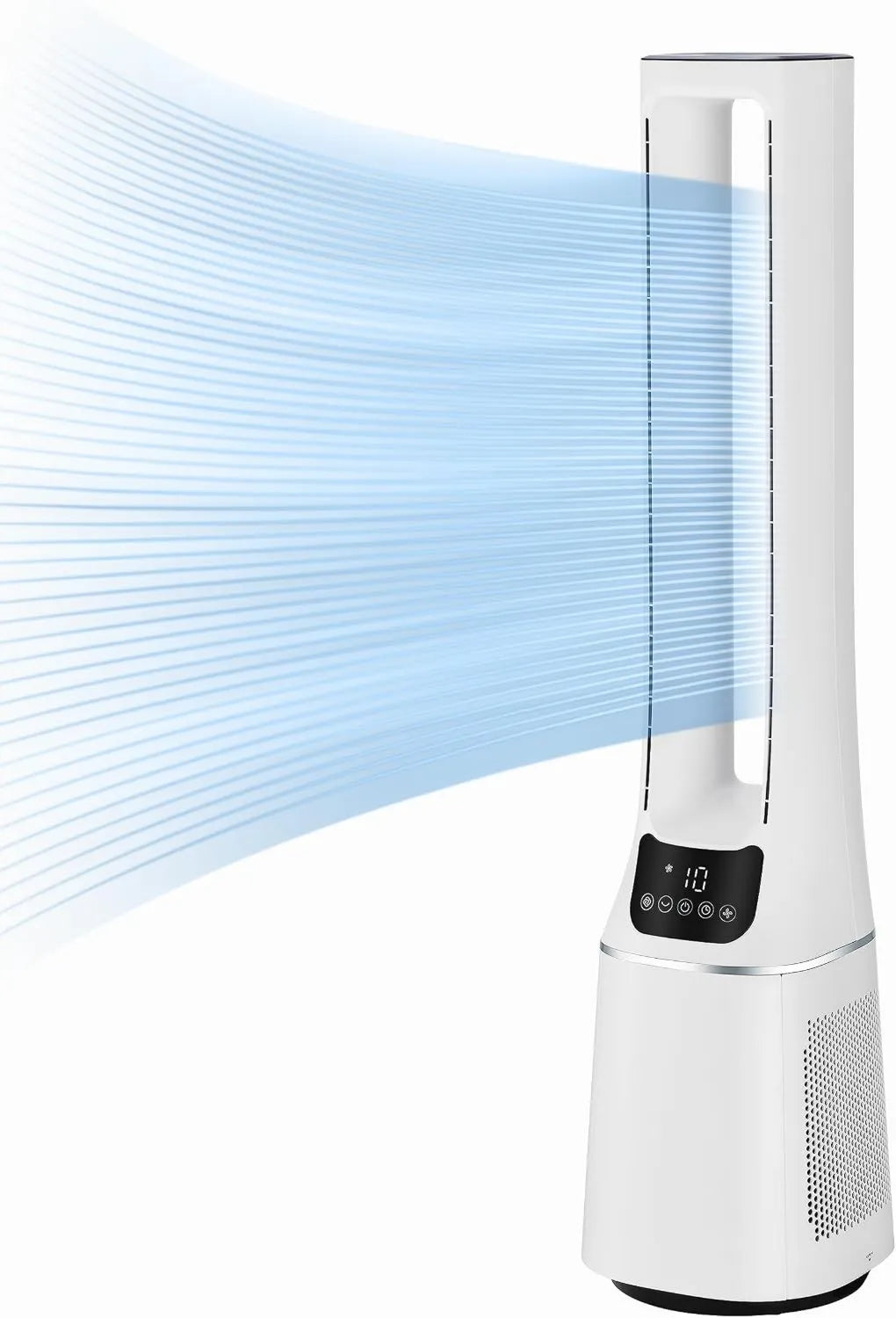 Midea Turmventilator 2-in-1 mit Luftreiniger, 38dB, CADR 120, LED-Anzeige, Fernbedienung, Oszillation, 12-Stunden-Timer, Weiß