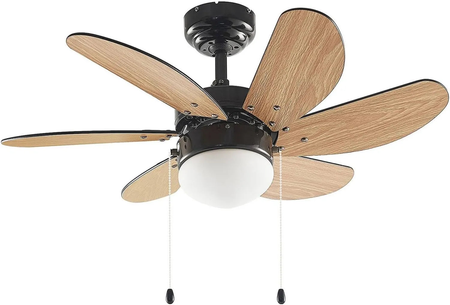 Moderner Lindby Deckenventilator mit Beleuchtung, schwarz, Metall, E14, für Wohnzimmer