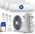Multisplit-Klimaanlage Set mit 3 Innengeräten, 3 x 2,6 kW, 21000 BTU, A++ Effizienz, WiFi/App-Steuerung, 4D-Luftstrom, Heizfunktion bis -20°C, vorgefüllt mit R32
