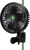 2er Set leiser, oszillierender Grow-Ventilator mit 10 Stufen & EC-Motor, Universal-Clip (16-45mm), Timer & App/WiFi, IP54, 200mm, Schwarz