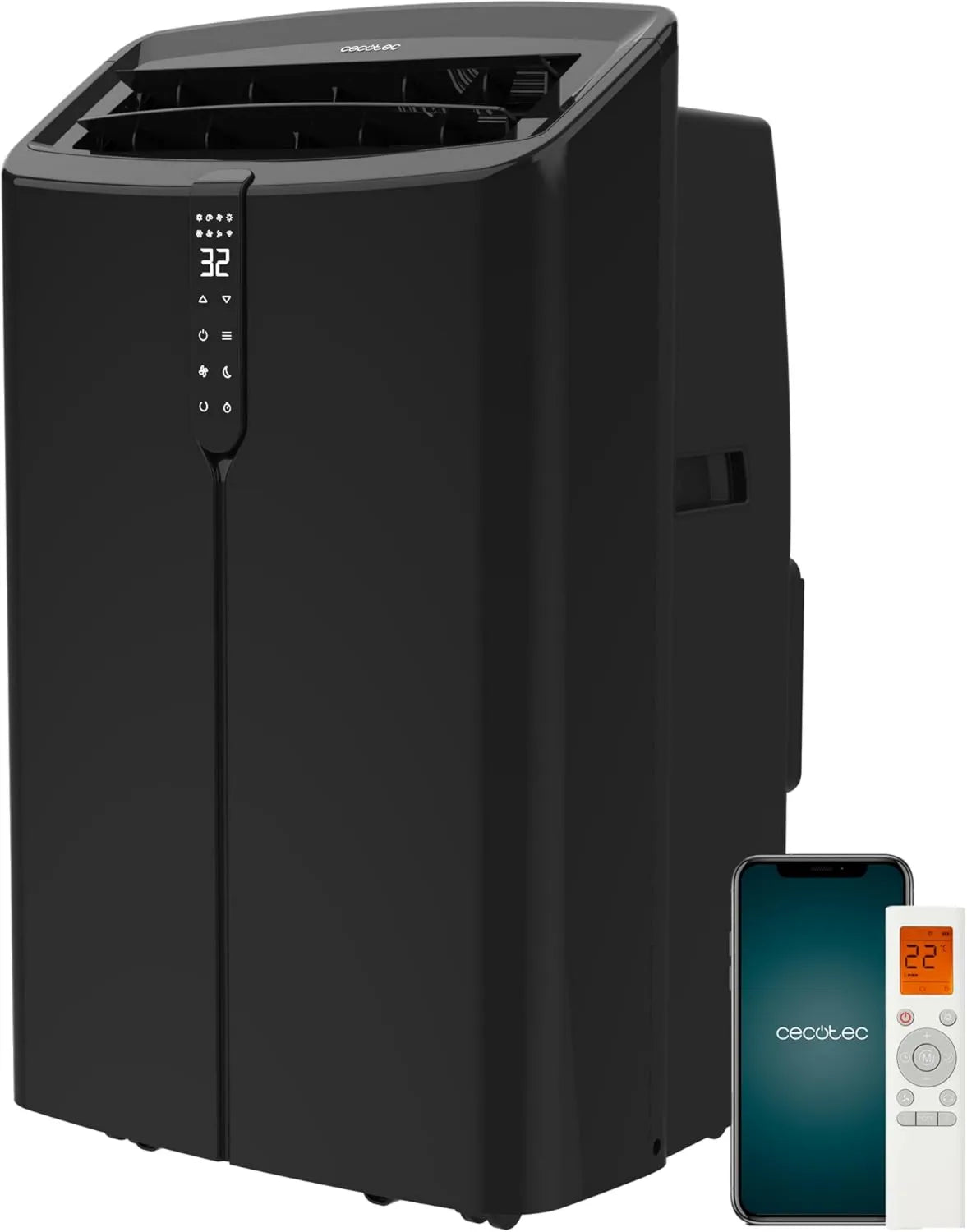 Cecotec Klimagerät ForceClima 12600 Nux mit WLAN, 12000 BTU, Heiz- und Entfeuchtungsfunktion, 5 Betriebsmodi, bis 30 m², LED-Display, Timer, Energieeffizienz A