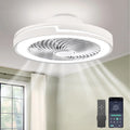 Moderne LED-Deckenventilatorleuchte mit App-Steuerung, Flüsterleise, 6 Geschwindigkeitsstufen, 50 cm, Weiß, für Wohn- und Schlafzimmer