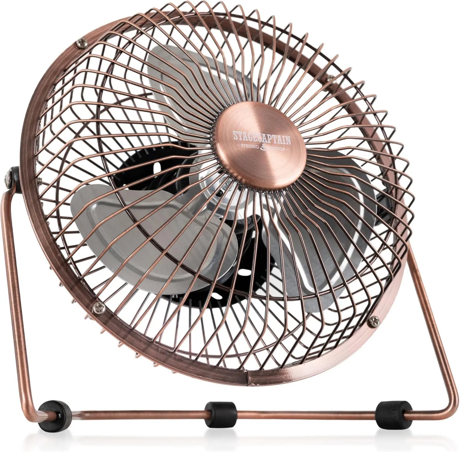 Stagecaptain USB-Tischventilator Set - Leistungsstarker Metallventilator mit 6 Flügeln, neigbar und ideal für Büro und Zuhause