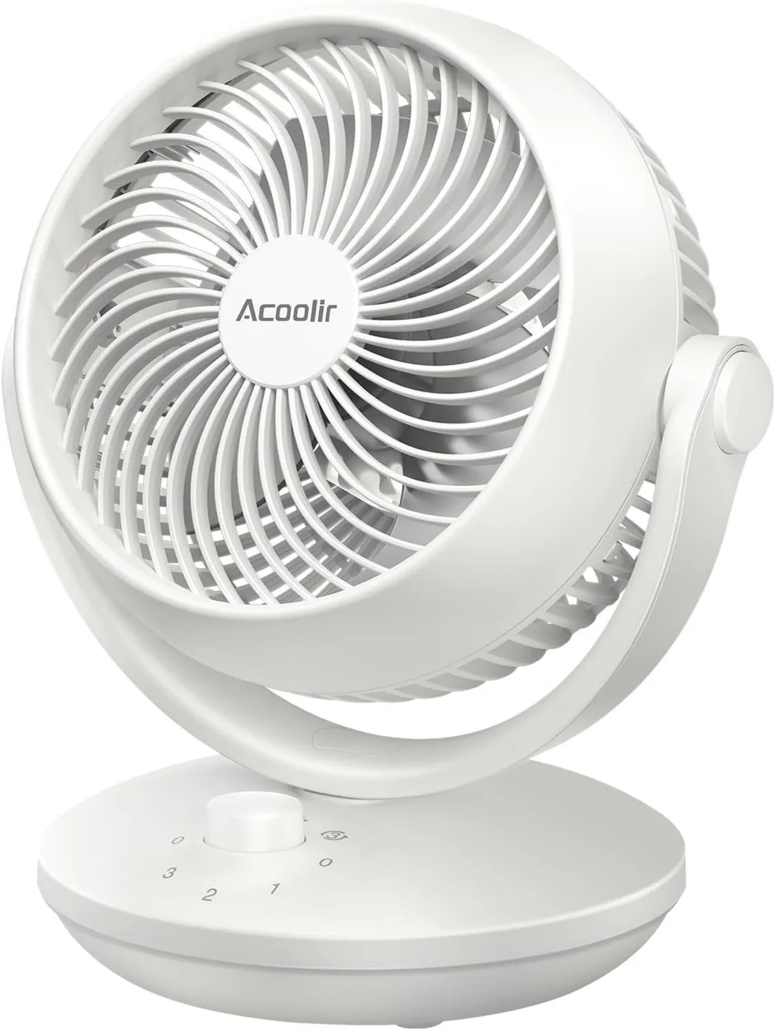 Akustikfreundlicher Tischventilator, 24 dB Ultra-Leise, Dual-Oszillation 70° Horizontal und 100° Vertikal, 3 Geschwindigkeiten, Ideal für Schlafzimmer und Büro