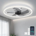 Moderner LED-Deckenventilator mit Fernbedienung und App-Steuerung, 55W umkehrbar, dimmbares Licht für Schlafzimmer und Wohnzimmer, Weiß, 50CM